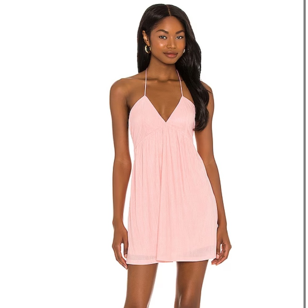 NWT Revolve Superdown Margo Halter Shift Dress in Light Pink - Picture 3 of 5